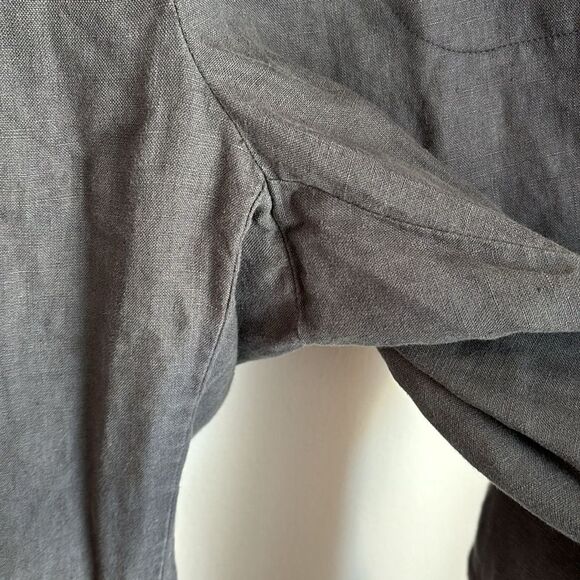 J. Jill Women Pure Jill 100% Linen gray charcoal pants or capri lightweight Med! - Picture 7 of 13